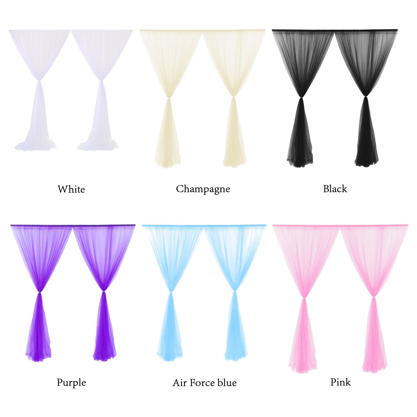 Wedding Party Window Screen Decoration Bedroom Outdoor Semi Transparent Mesh Curtains V1294-YM0523-220322QY03-1