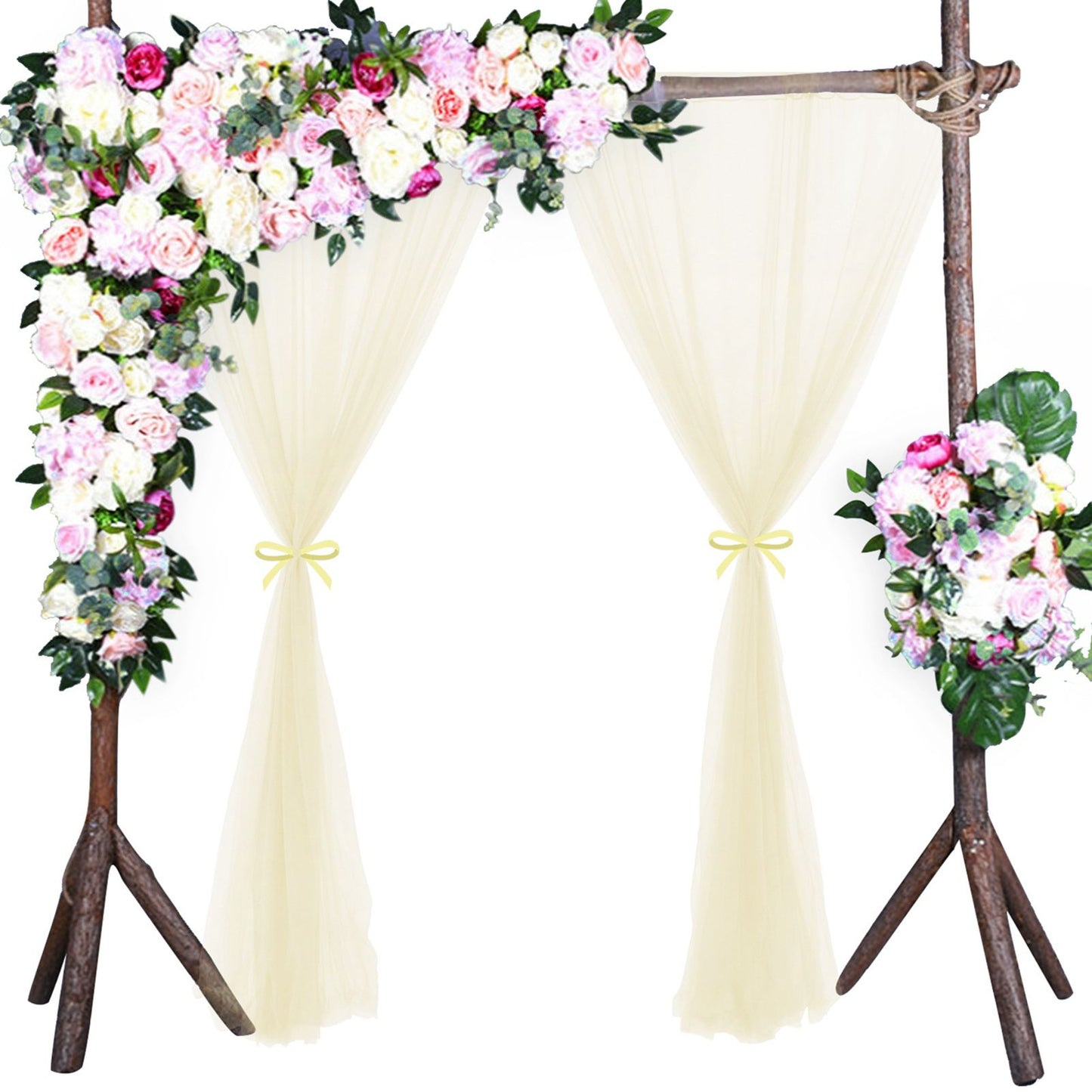 Wedding Party Window Screen Decoration Bedroom Outdoor Semi Transparent Mesh Curtains V1294-YM0523-220322QY03-2