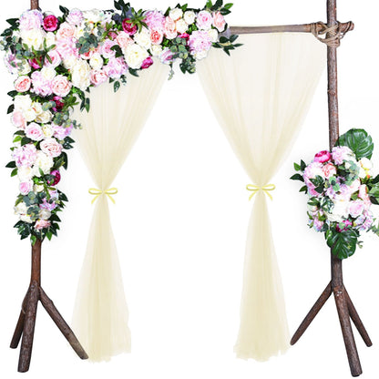 Wedding Party Window Screen Decoration Bedroom Outdoor Semi Transparent Mesh Curtains V1294-YM0523-220322QY03-2