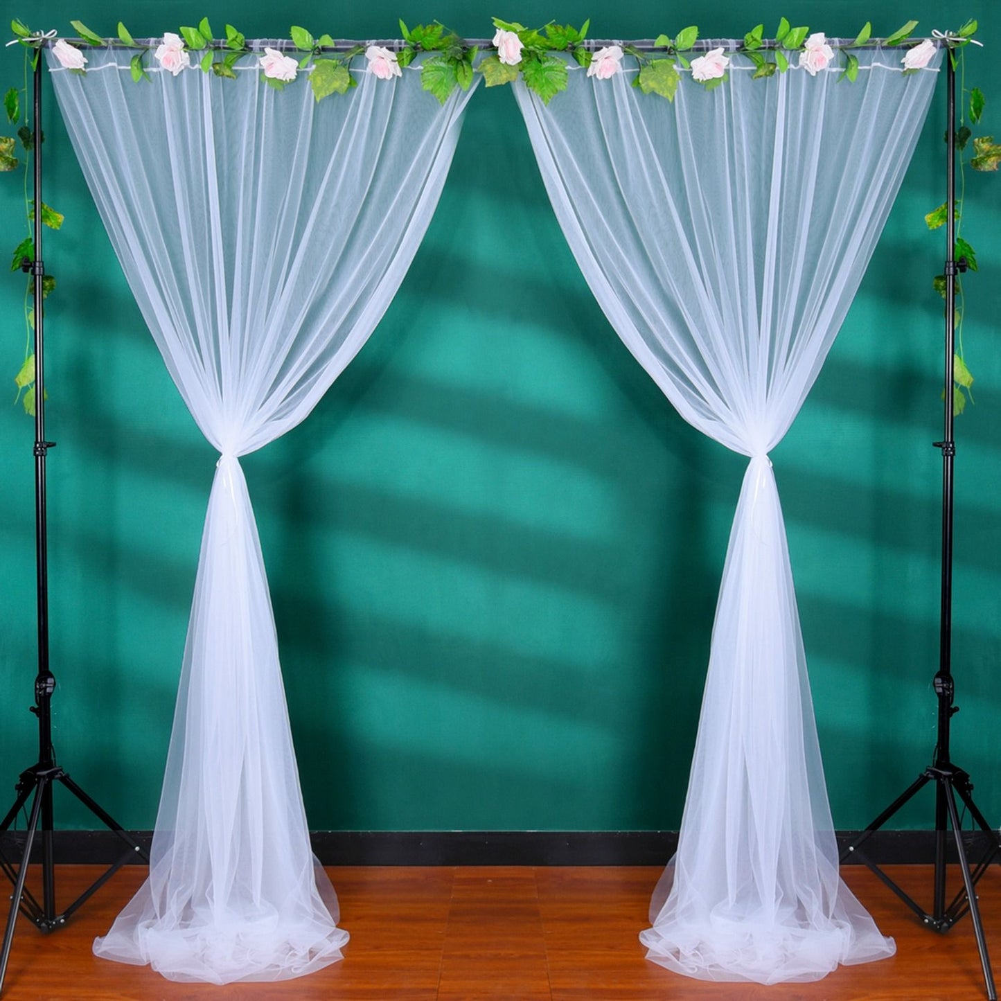 Wedding Party Window Screen Decoration Bedroom Outdoor Semi Transparent Mesh Curtains V1294-YM0523-220322QY03-2