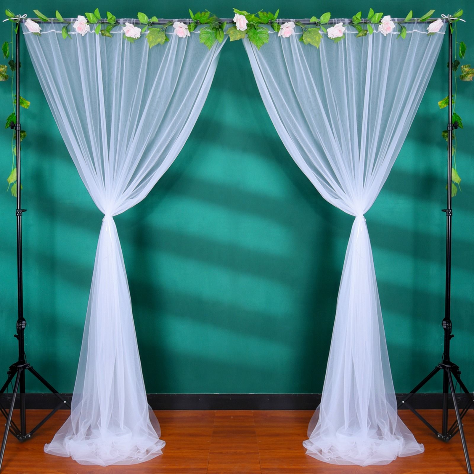 Wedding Party Window Screen Decoration Bedroom Outdoor Semi Transparent Mesh Curtains V1294-YM0523-220322QY03-2