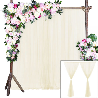 Wedding Party Window Screen Decoration Bedroom Outdoor Semi Transparent Mesh Curtains V1294-YM0523-220322QY03-2