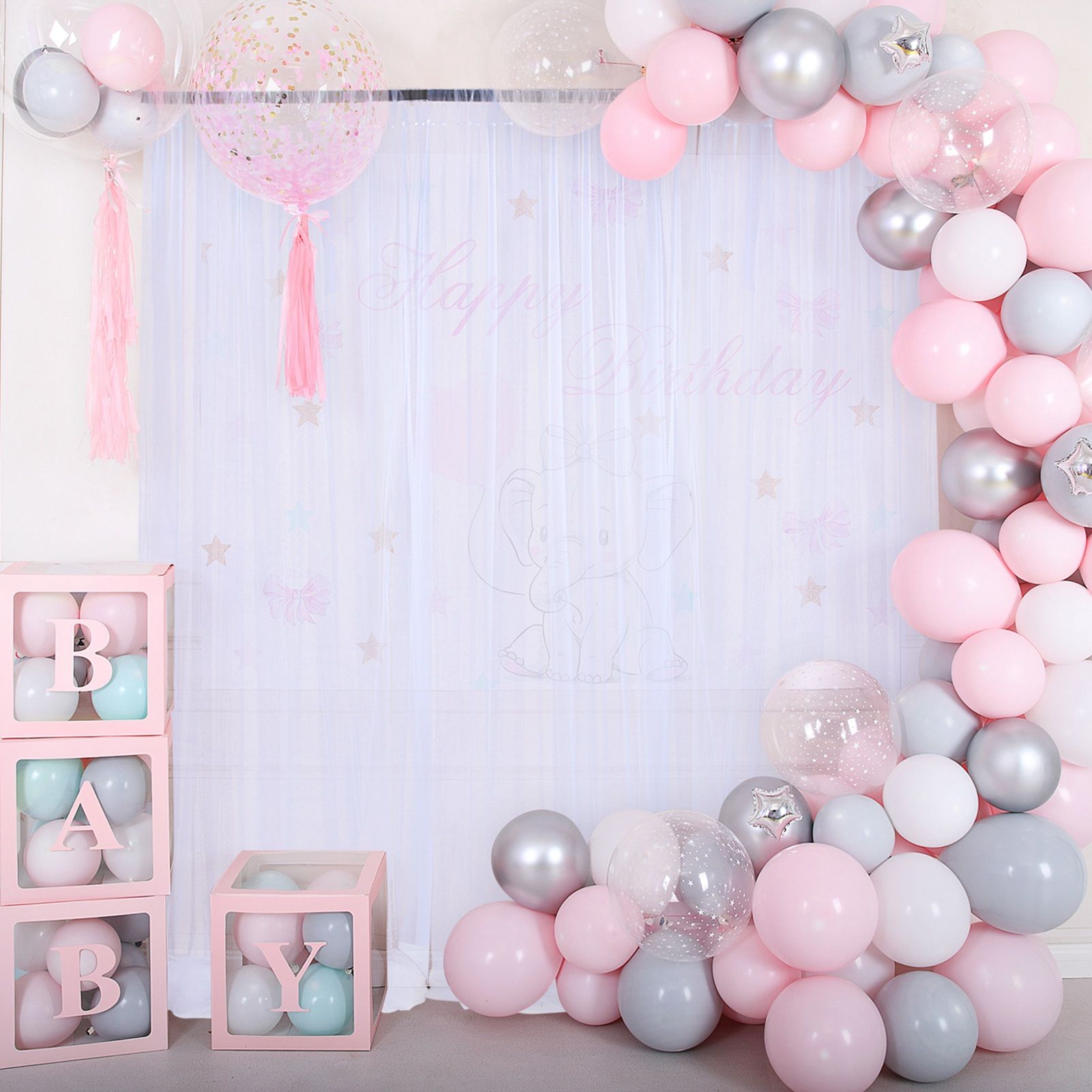 Wedding Party Window Screen Decoration Bedroom Outdoor Semi Transparent Mesh Curtains V1294-YM0523-220322QY03-2