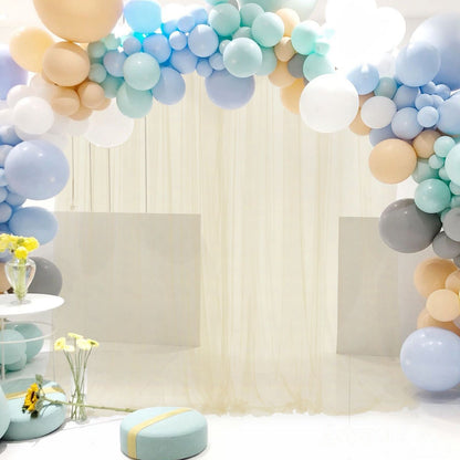 Wedding Party Window Screen Decoration Bedroom Outdoor Semi Transparent Mesh Curtains V1294-YM0523-220322QY03-2