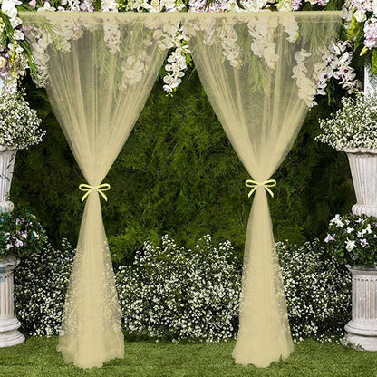 Wedding Party Window Screen Decoration Bedroom Outdoor Semi Transparent Mesh Curtains V1294-YM0523-220322QY03-2