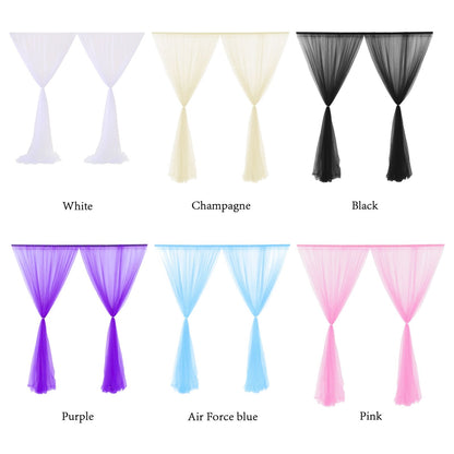 Wedding Party Window Screen Decoration Bedroom Outdoor Semi Transparent Mesh Curtains V1294-YM0523-220322QY03-2