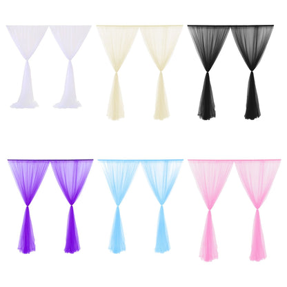 Wedding Party Window Screen Decoration Bedroom Outdoor Semi Transparent Mesh Curtains V1294-YM0523-220322QY03-2