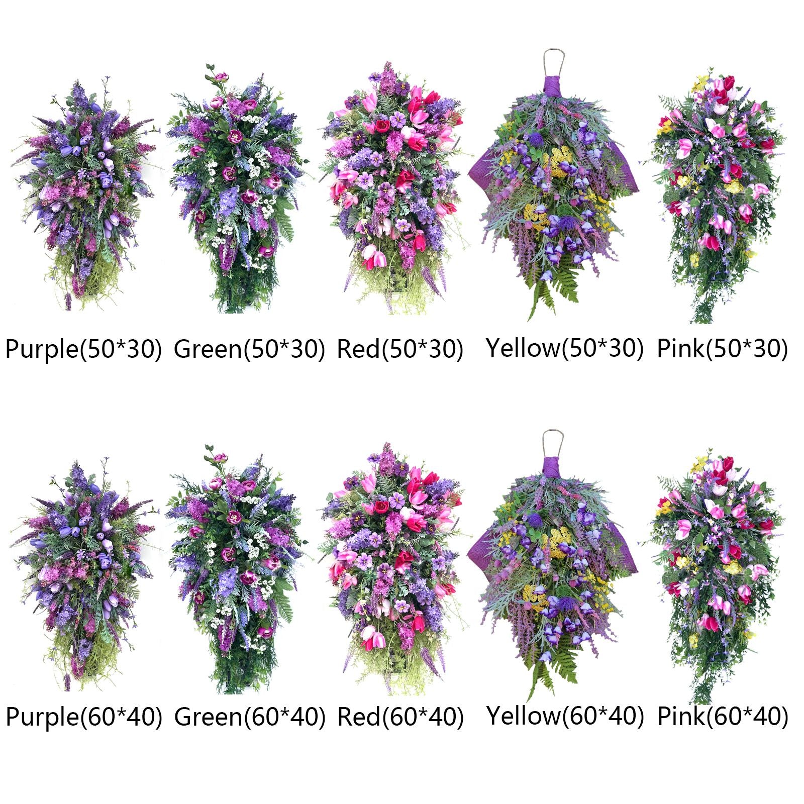 Artificial Flower Wreath Wreath with Lilacs Hyacinths Hydrangeas Spring Summer Floral Greenery Wreath A Small V1294-YM0523-220323DY02-1