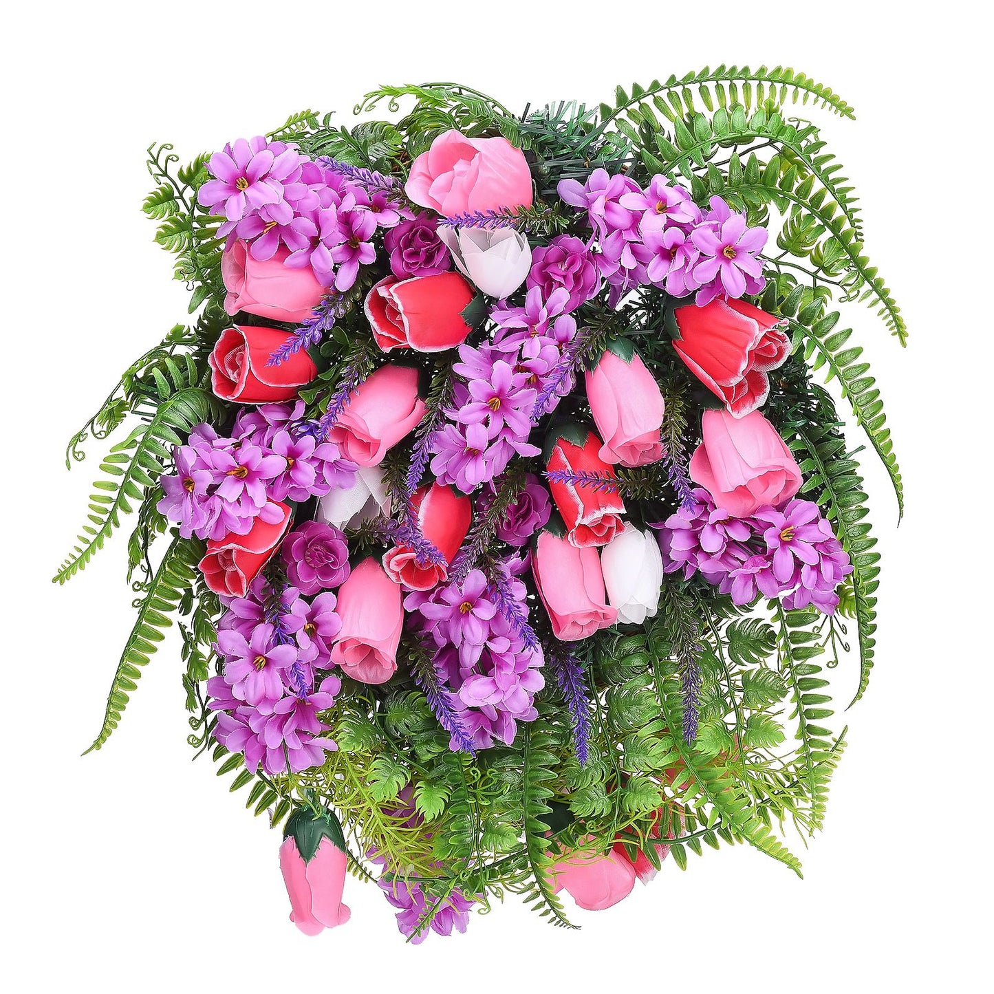 Artificial Flower Wreath Wreath with Lilacs Hyacinths Hydrangeas Spring Summer Floral Greenery Wreath E Large V1294-YM0523-220323DY02-10