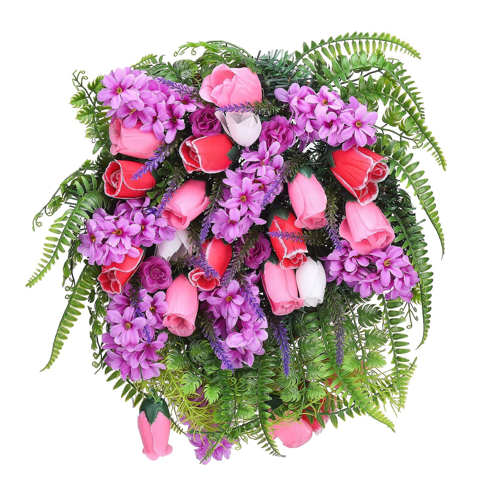 Artificial Flower Wreath Wreath with Lilacs Hyacinths Hydrangeas Spring Summer Floral Greenery Wreath E Large V1294-YM0523-220323DY02-10