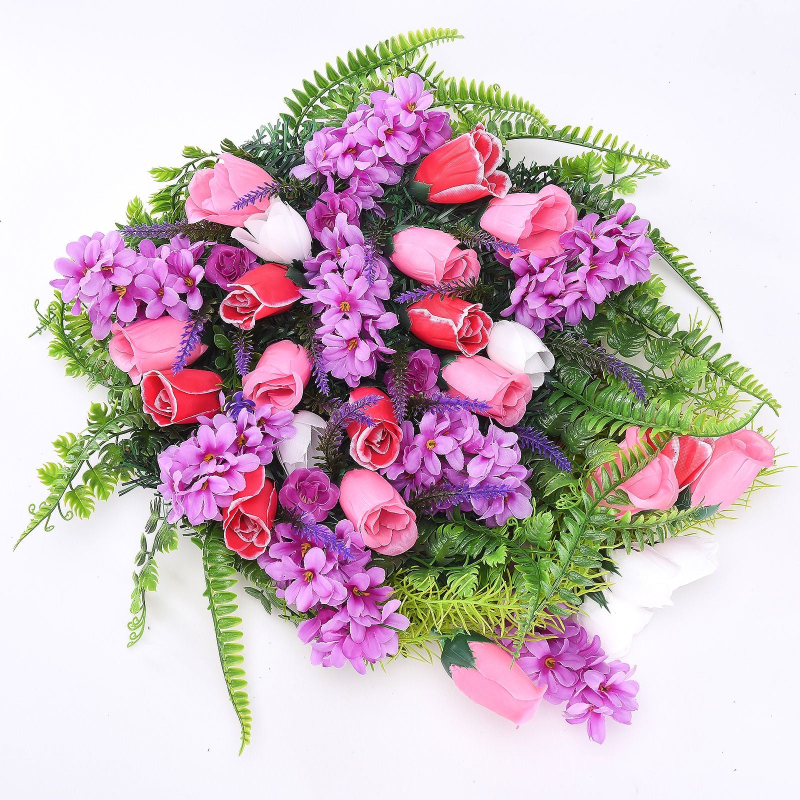 Artificial Flower Wreath Wreath with Lilacs Hyacinths Hydrangeas Spring Summer Floral Greenery Wreath E Large V1294-YM0523-220323DY02-10