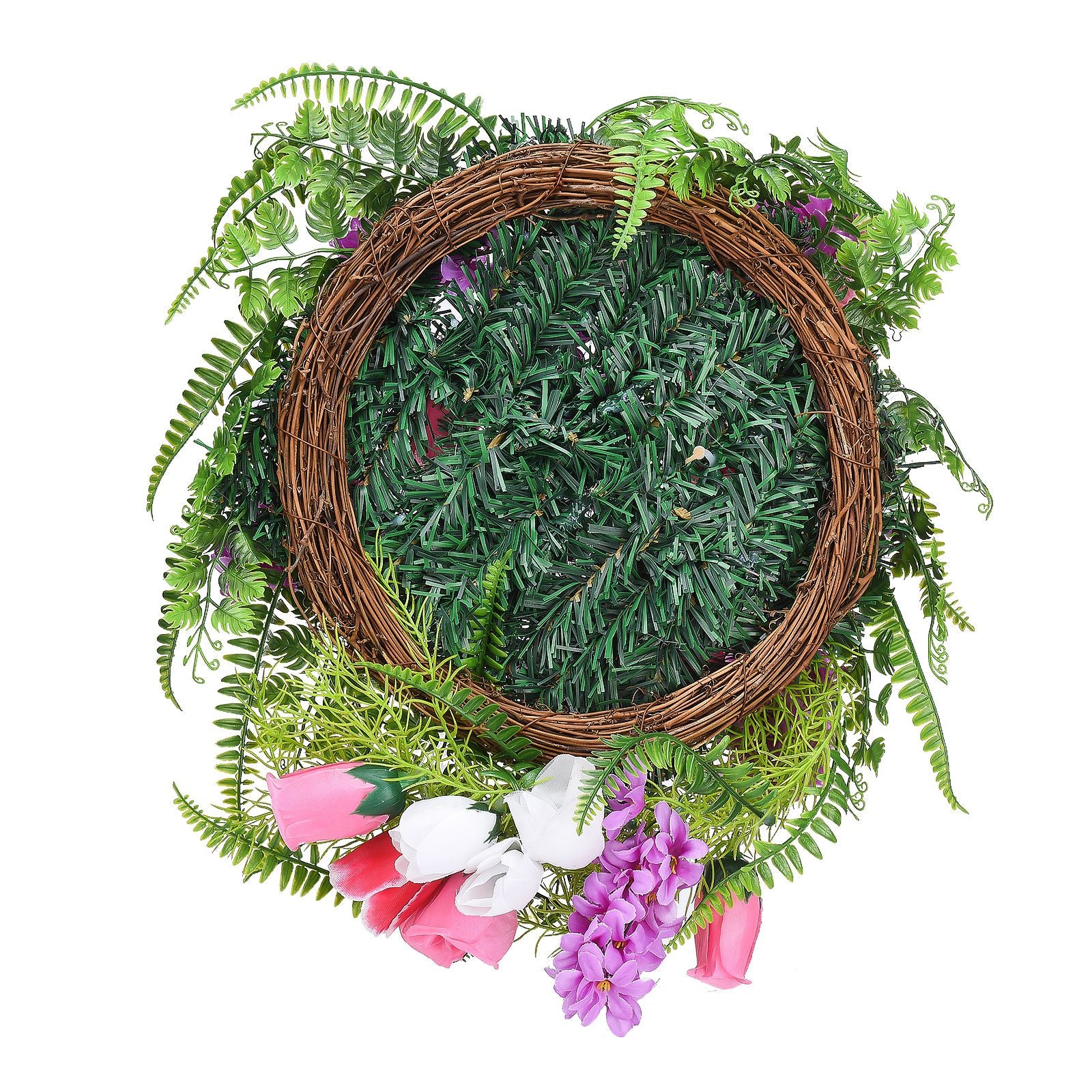 Artificial Flower Wreath Wreath with Lilacs Hyacinths Hydrangeas Spring Summer Floral Greenery Wreath E Large V1294-YM0523-220323DY02-10