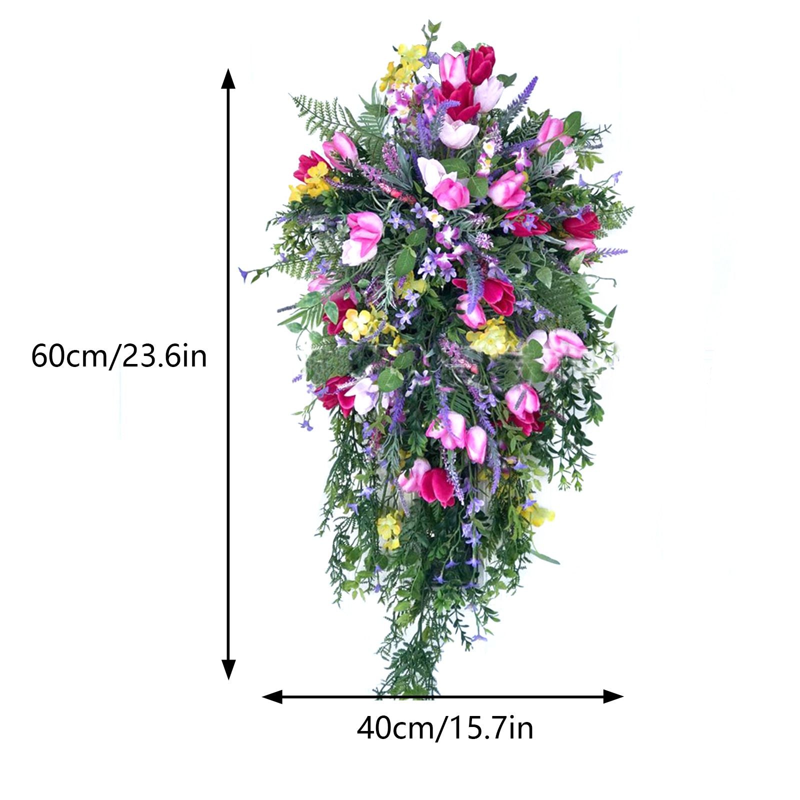 Artificial Flower Wreath Wreath with Lilacs Hyacinths Hydrangeas Spring Summer Floral Greenery Wreath E Large V1294-YM0523-220323DY02-10