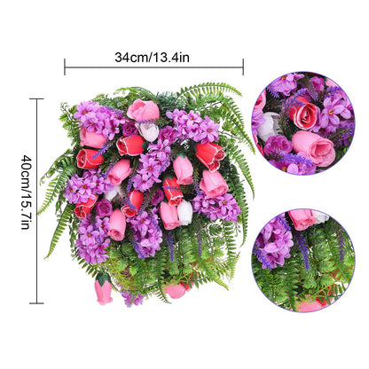 Artificial Flower Wreath Wreath with Lilacs Hyacinths Hydrangeas Spring Summer Floral Greenery Wreath E Large V1294-YM0523-220323DY02-10