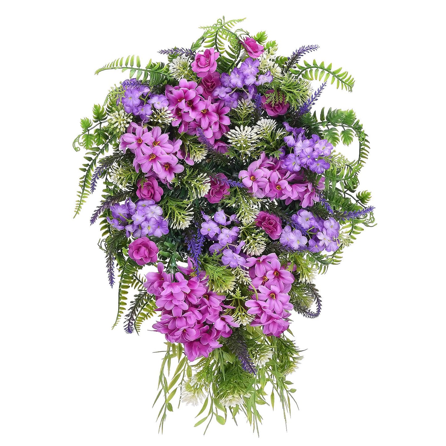 Artificial Flower Wreath Wreath with Lilacs Hyacinths Hydrangeas Spring Summer Floral Greenery Wreath B Large V1294-YM0523-220323DY02-4