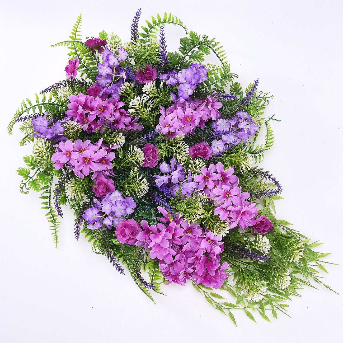 Artificial Flower Wreath Wreath with Lilacs Hyacinths Hydrangeas Spring Summer Floral Greenery Wreath B Large V1294-YM0523-220323DY02-4