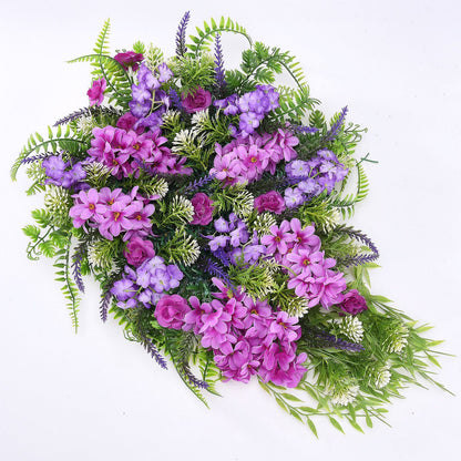 Artificial Flower Wreath Wreath with Lilacs Hyacinths Hydrangeas Spring Summer Floral Greenery Wreath B Large V1294-YM0523-220323DY02-4