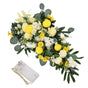 Spring Lemon Wreath Artificial Lemon Teardrop Wreath with Peony Flowers Green Leaves Decorative Fruit Wreath V1294-YM0523-220323TW02-2