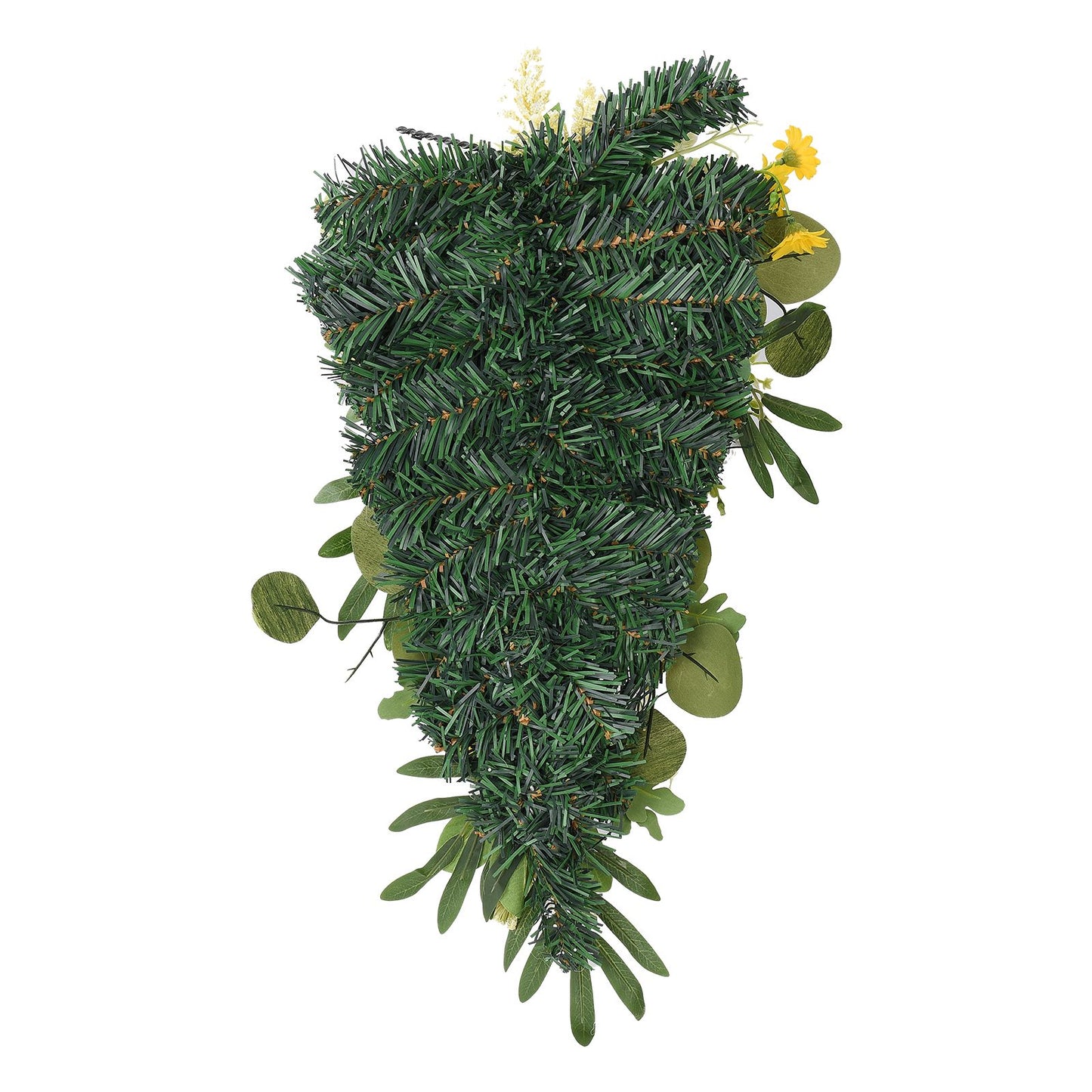 Spring Lemon Wreath Artificial Lemon Teardrop Wreath with Peony Flowers Green Leaves Decorative Fruit Wreath V1294-YM0523-220323TW02-2