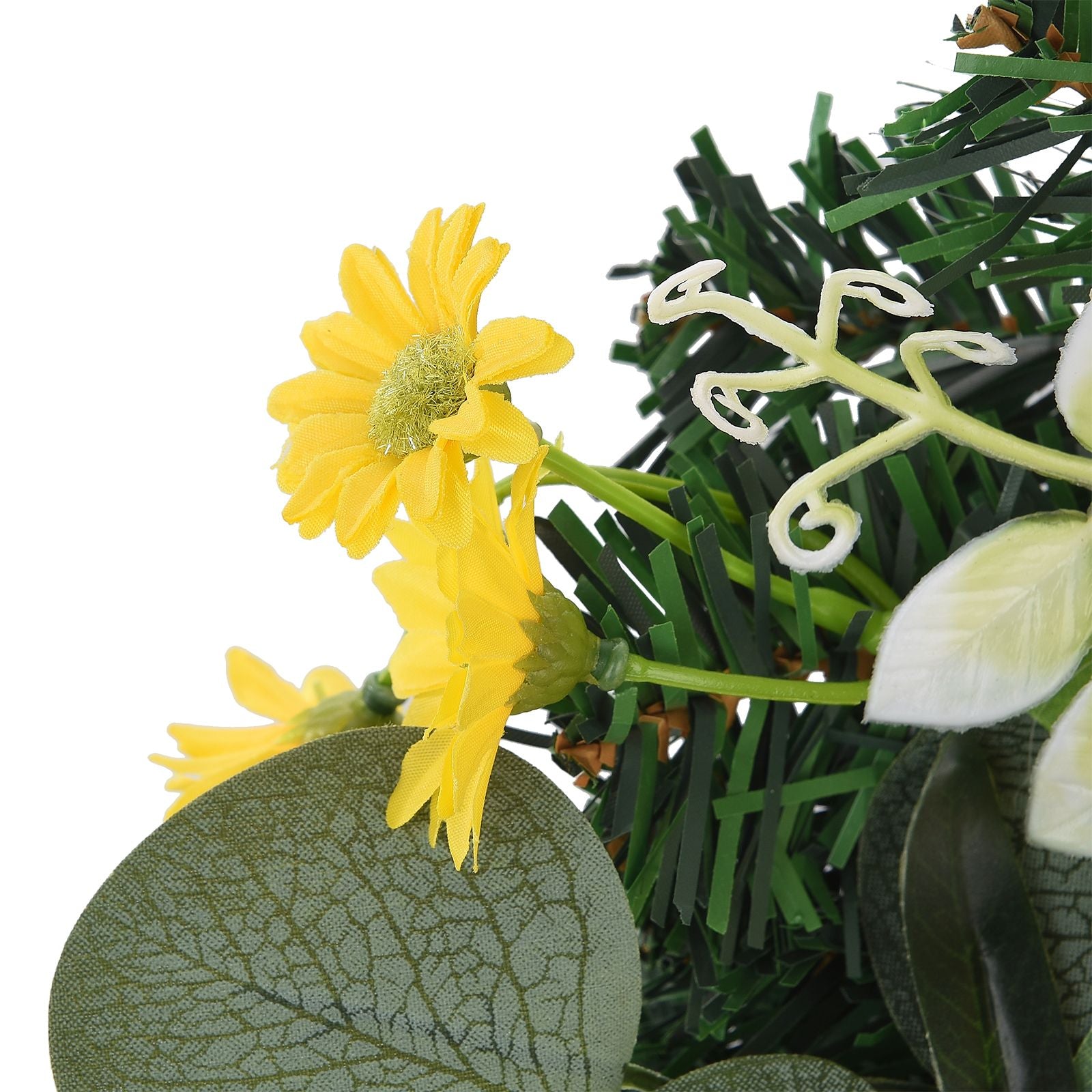 Spring Lemon Wreath Artificial Lemon Teardrop Wreath with Peony Flowers Green Leaves Decorative Fruit Wreath V1294-YM0523-220323TW02-2