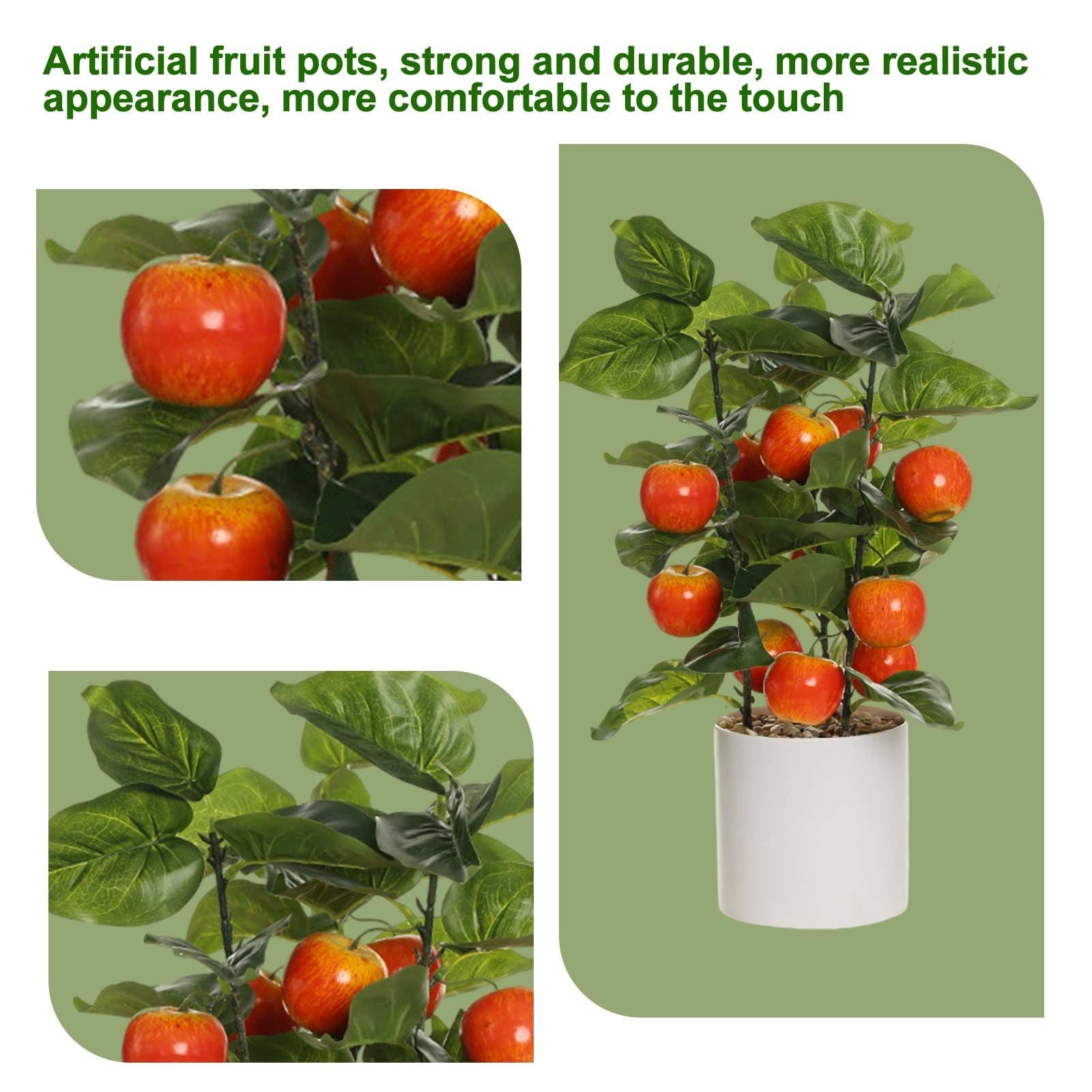 Small Fake Fruit Tree Decor Artificial Potted Tree with White Pot Potted Plant Perfect for Kitchen Home Indoor V1294-YM0523-220324CY13-1