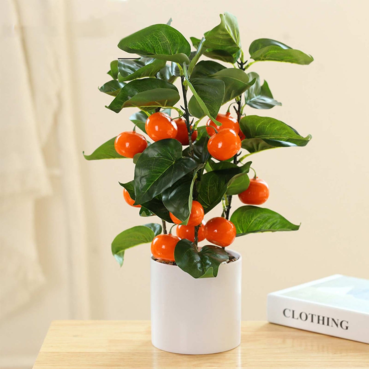 Small Fake Fruit Tree Decor Artificial Potted Tree with White Pot Potted Plant Perfect for Kitchen Home Indoor V1294-YM0523-220324CY13-1
