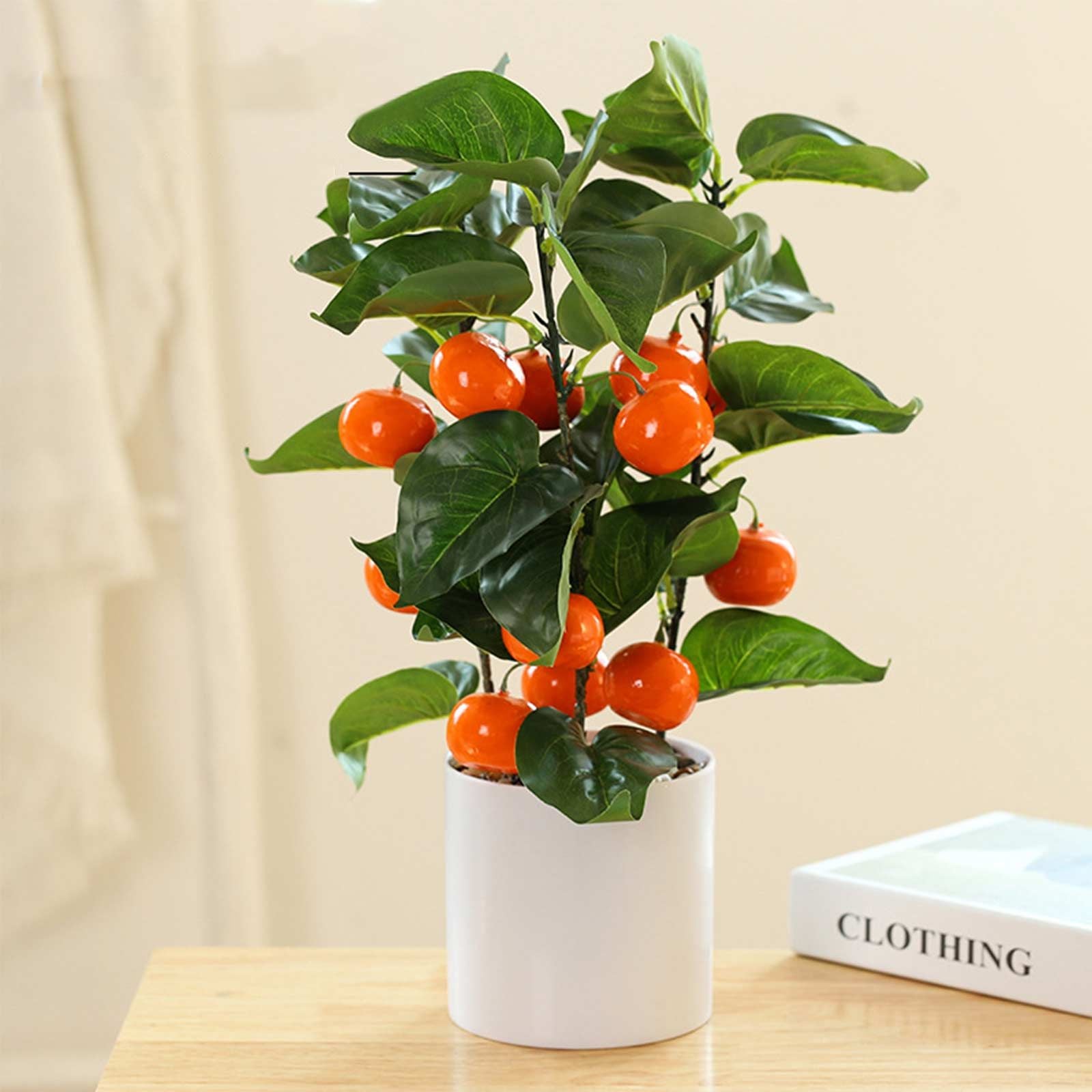 Small Fake Fruit Tree Decor Artificial Potted Tree with White Pot Potted Plant Perfect for Kitchen Home Indoor V1294-YM0523-220324CY13-1
