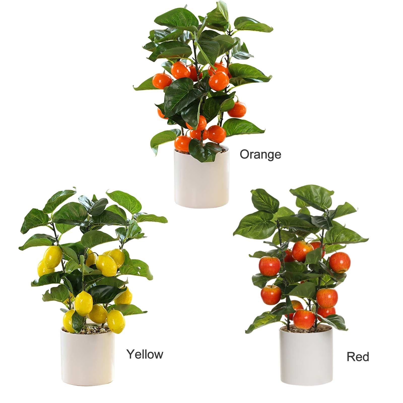 Small Fake Fruit Tree Decor Artificial Potted Tree with White Pot Potted Plant Perfect for Kitchen Home Indoor V1294-YM0523-220324CY13-1
