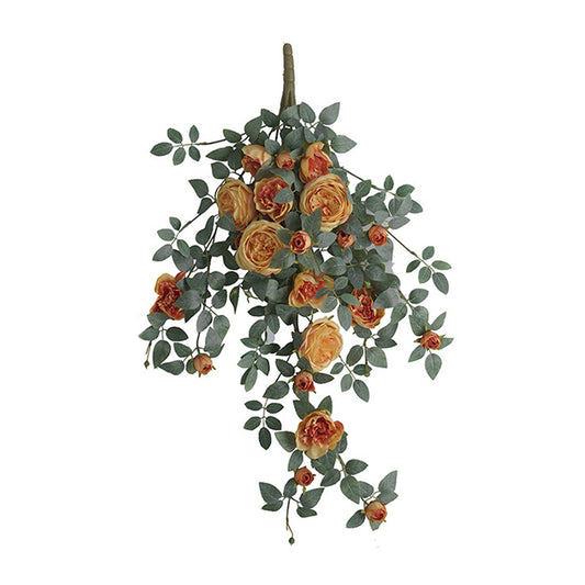 Door Head Cover Decoration Fake Rose Vine Window Landscaping Simulation 22 Head Austin Rose Wall Hanging V1294-YM0523-220325DY02-3
