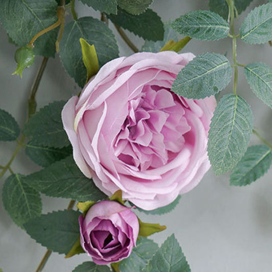 Door Head Cover Decoration Fake Rose Vine Window Landscaping Simulation 22 Head Austin Rose Wall Hanging V1294-YM0523-220325DY02-3