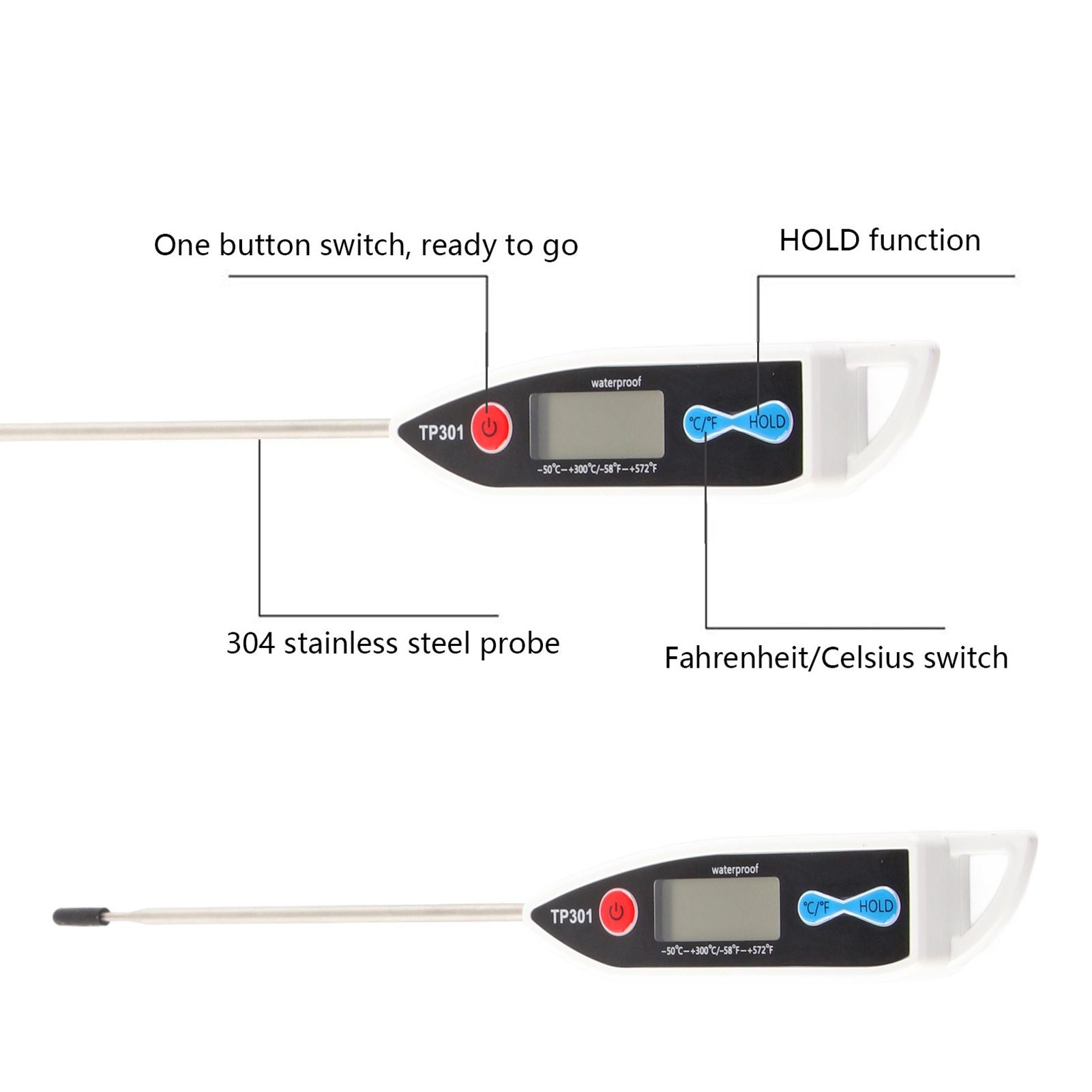 Kitchen Thermometer High Sensitivity Multifunctional Thermometer for Grilling Baking V1294-YM0523-220326JL01-2