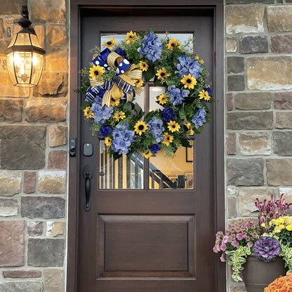 Blue and Yellow Wreaths Flower Garland Front Door V1294-YM0523-220328ZH04
