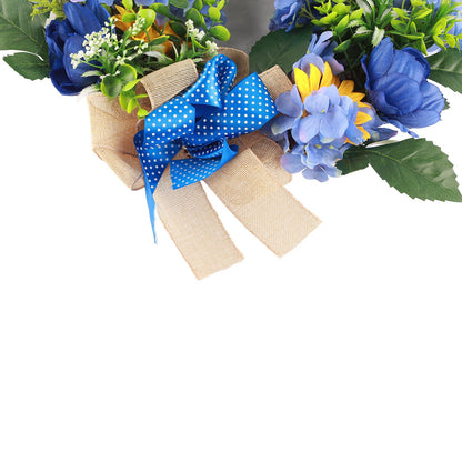 Blue and Yellow Wreaths Flower Garland Front Door V1294-YM0523-220328ZH04