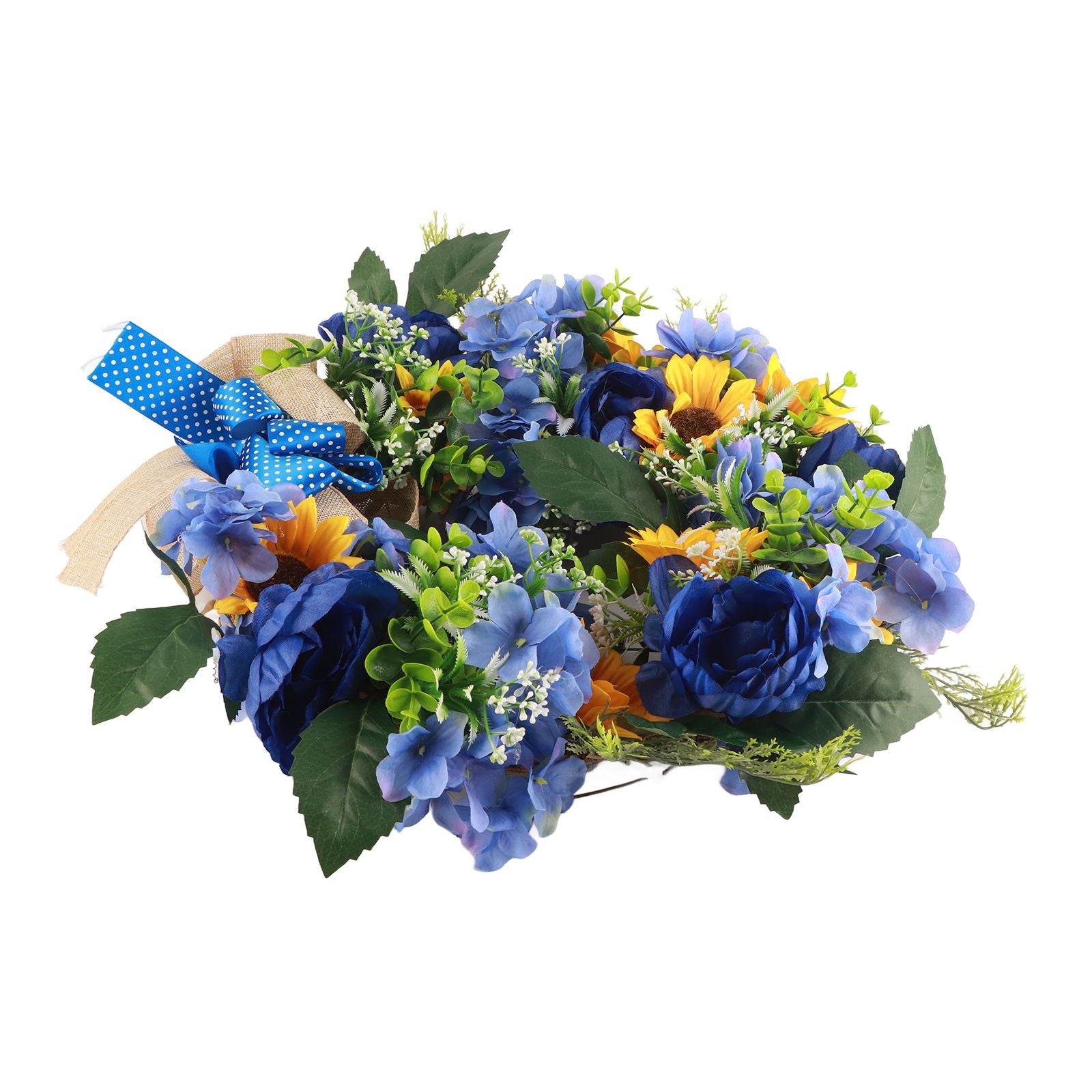 Blue and Yellow Wreaths Flower Garland Front Door V1294-YM0523-220328ZH04
