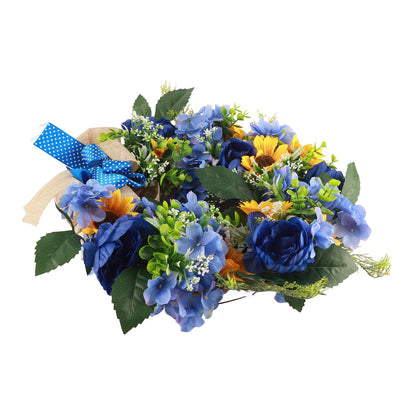 Blue and Yellow Wreaths Flower Garland Front Door V1294-YM0523-220328ZH04