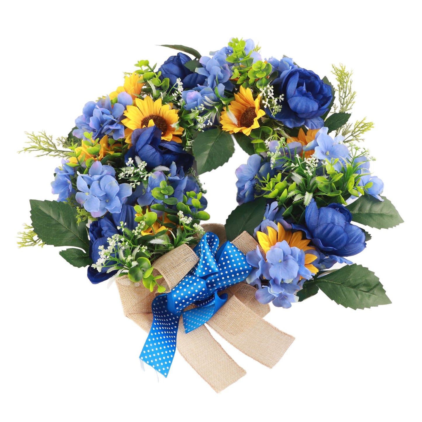 Blue and Yellow Wreaths Flower Garland Front Door V1294-YM0523-220328ZH04