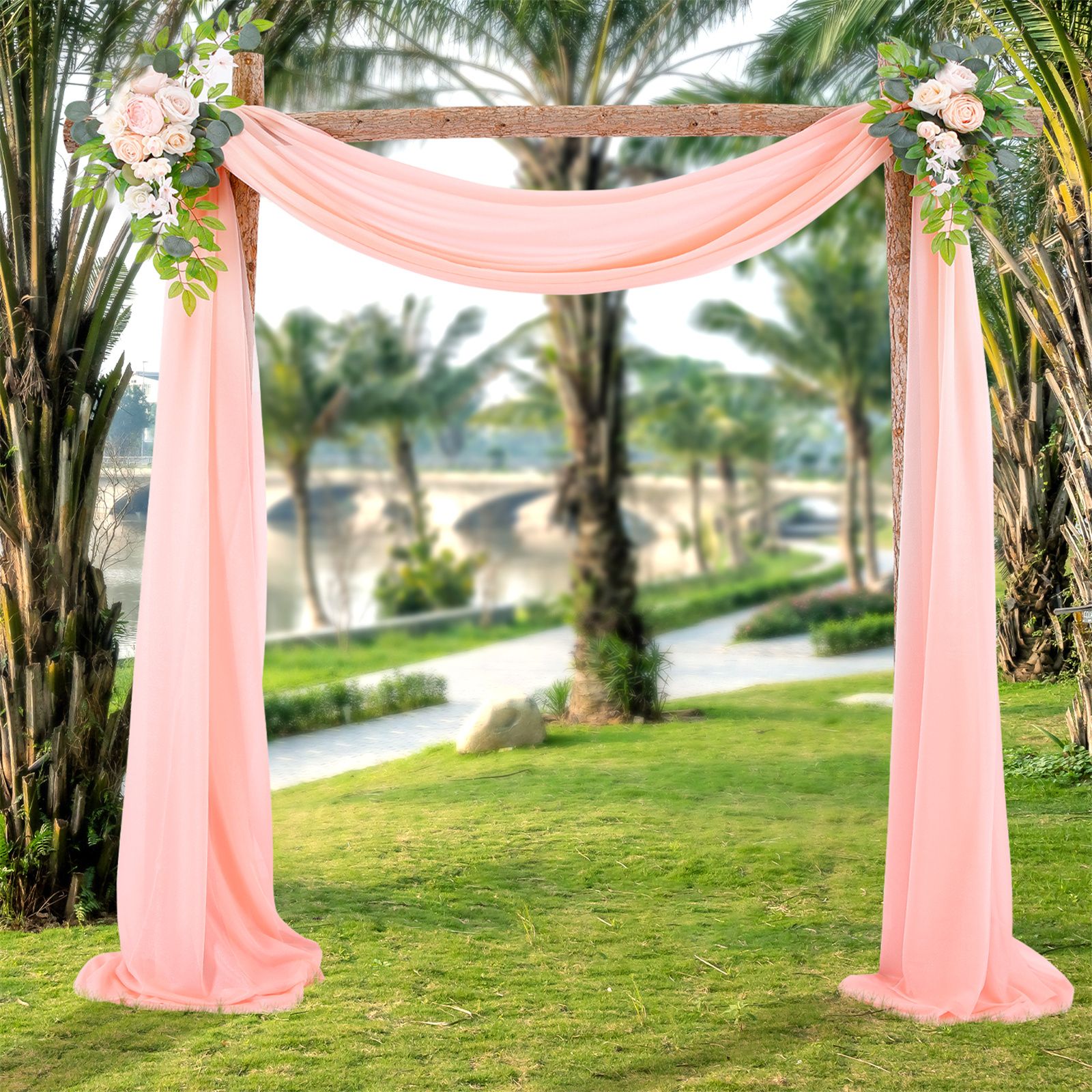 Wedding Arch Drapery Wedding Decoration Arrangement Drapery Arch Background Drapery V1294-YM0523-220329LD05-A