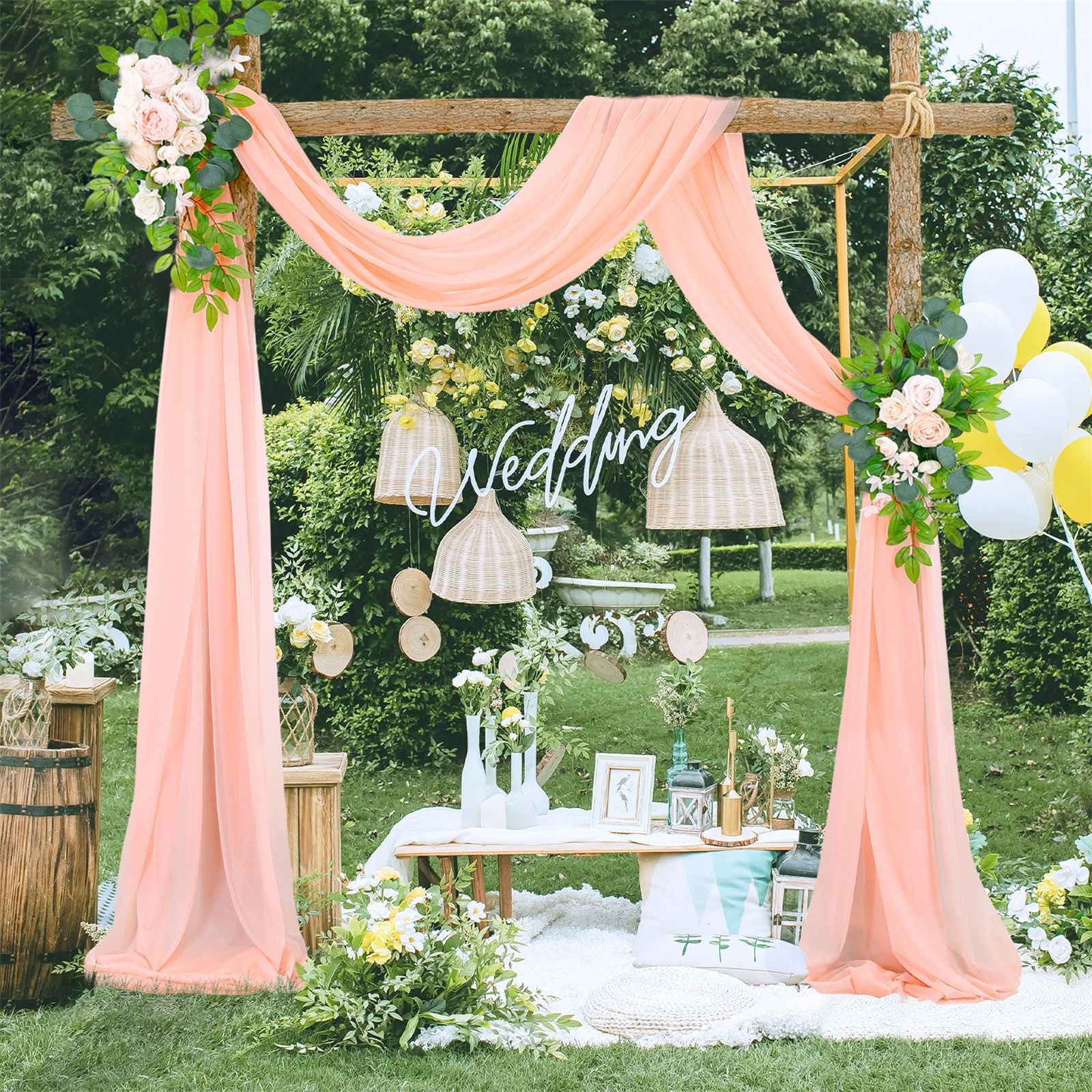 Wedding Arch Drapery Wedding Decoration Arrangement Drapery Arch Background Drapery V1294-YM0523-220329LD05-A