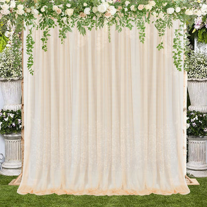 Backdrop Curtain Champagne 1.5x2.15m Yarn Durable Backdrop Drape for Wedding Party V1294-YM0523-220330LD02-4