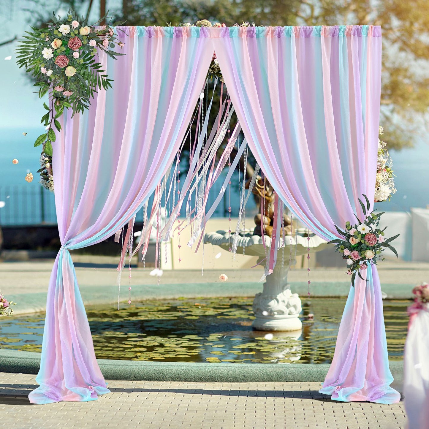 Wedding Arch Draping Fabric Background Decorative Wedding Curtain Wedding Party Props V1294-YM0523-220330LD02-9