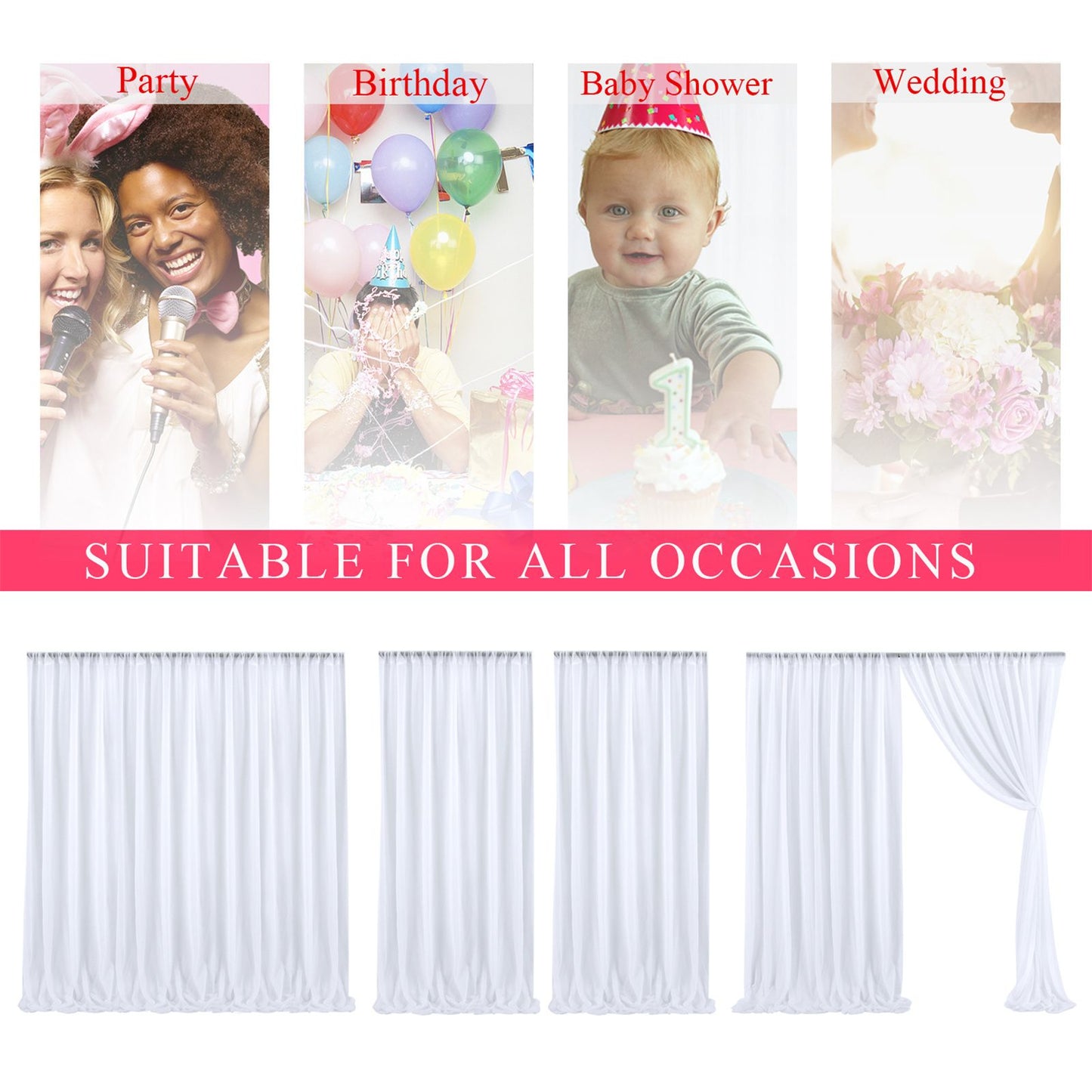 Backdrop Curtain Beige 1.5x2.5m Yarn Durable Backdrop Drape for Wedding Party Photo V1294-YM0523-220330LD04-7