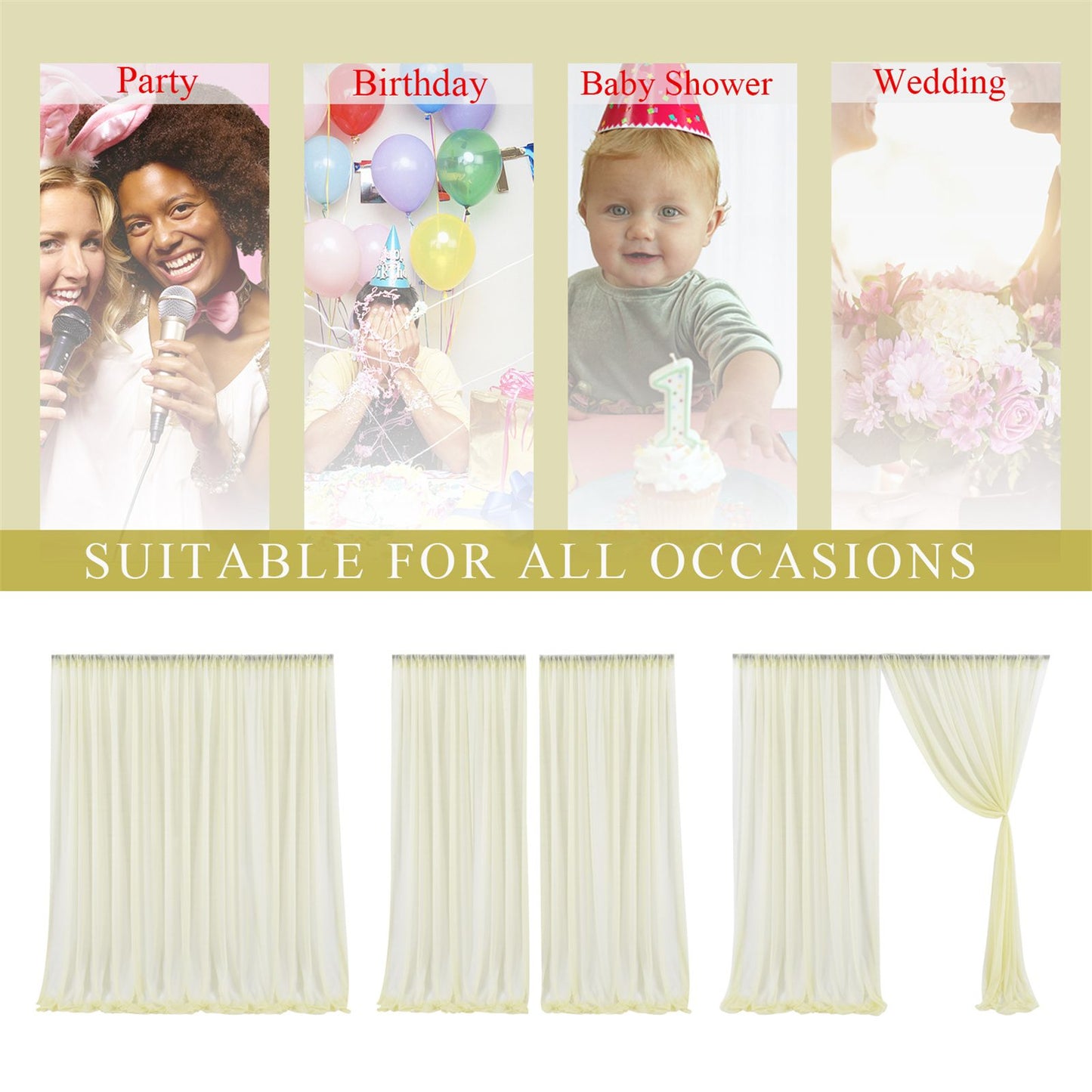 Backdrop Curtain Beige 1.5x2.5m Yarn Durable Backdrop Drape for Wedding Party Photo V1294-YM0523-220330LD04-7