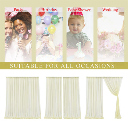 Backdrop Curtain Beige 1.5x2.5m Yarn Durable Backdrop Drape for Wedding Party Photo V1294-YM0523-220330LD04-7
