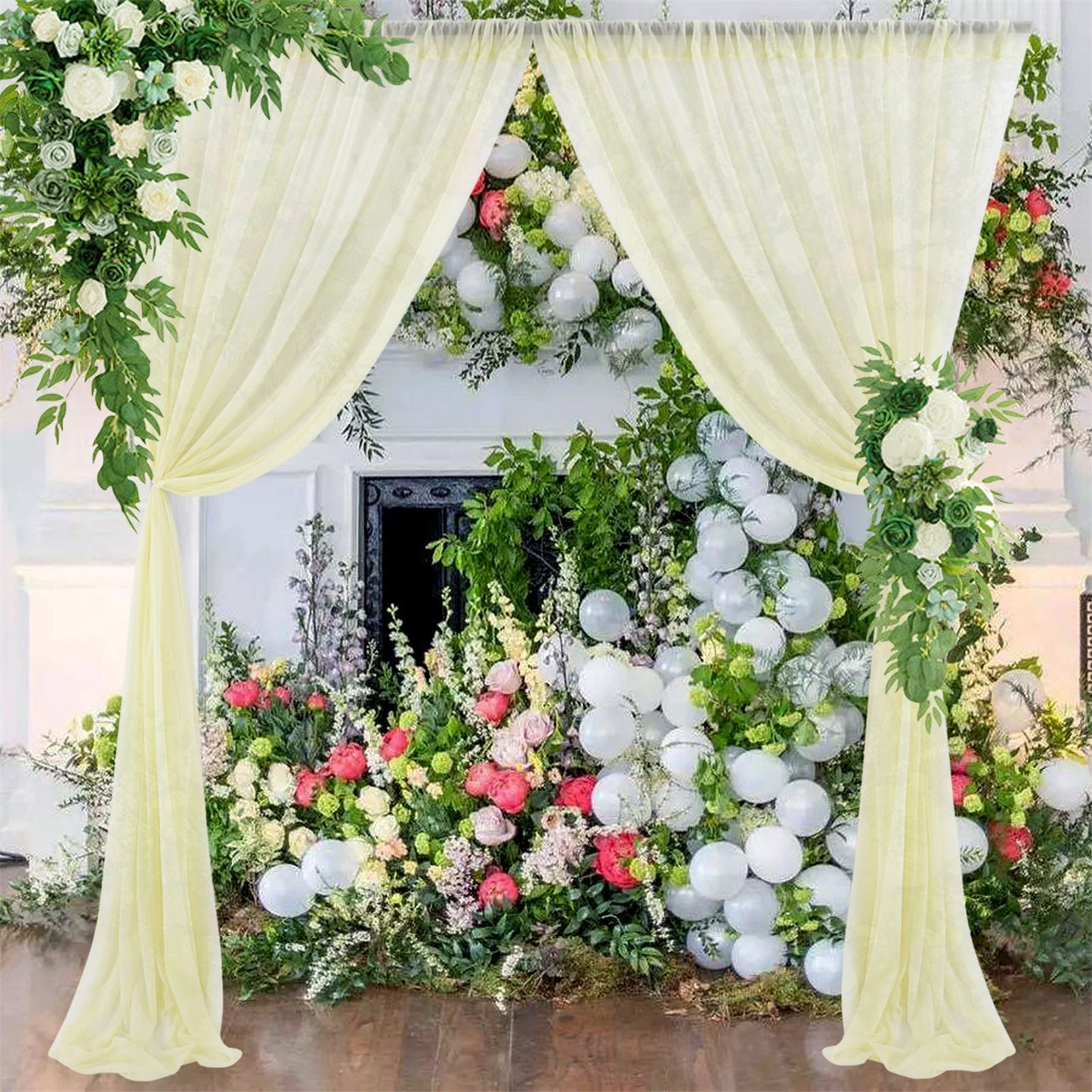 Backdrop Curtain Beige 1.5x2.5m Yarn Durable Backdrop Drape for Wedding Party Photo V1294-YM0523-220330LD04-7