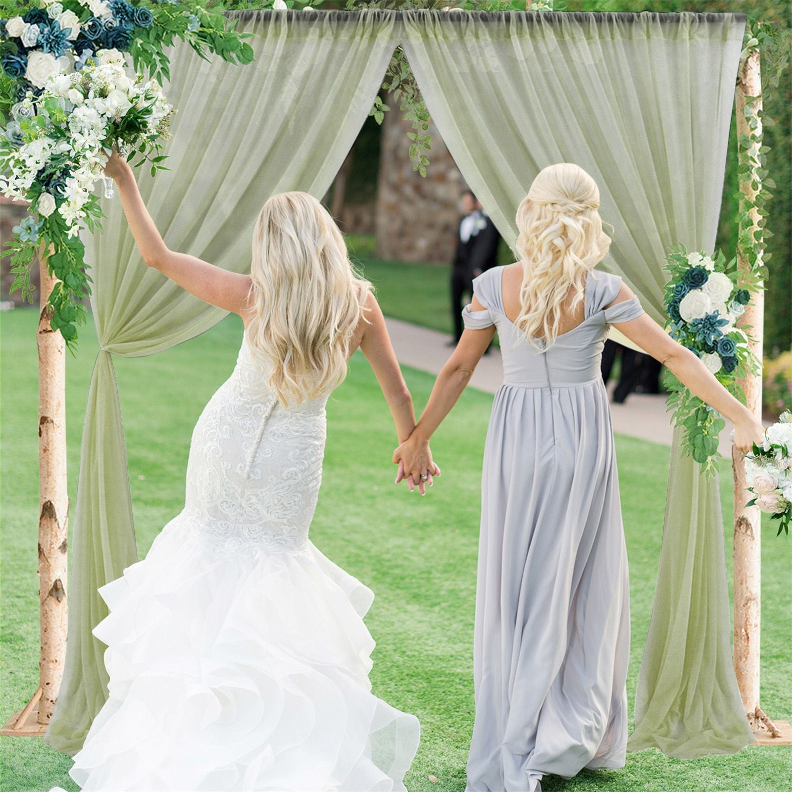 1 Pcs Wedding Party Props Veil Background Decoration Background Cloth V1294-YM0523-220330LD0511