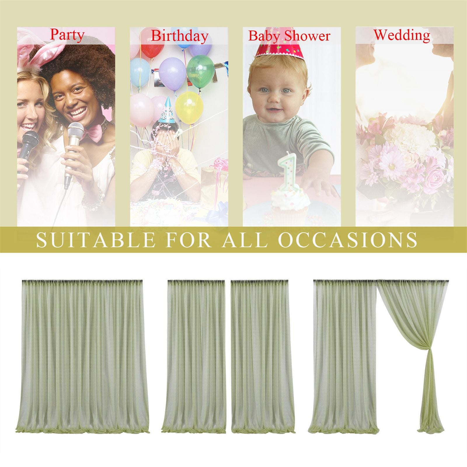 1 Pcs Wedding Party Props Veil Background Decoration Background Cloth V1294-YM0523-220330LD0511