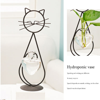 Simple Cat Iron Flower Ware Hydroponic Flower Arrangement Vase V1294-YM0523-220331WD01-1