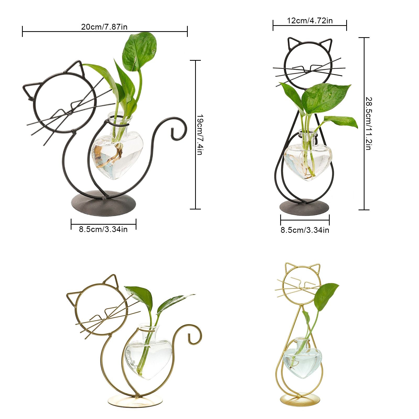 Simple Cat Iron Flower Ware Hydroponic Flower Arrangement Vase V1294-YM0523-220331WD01-2