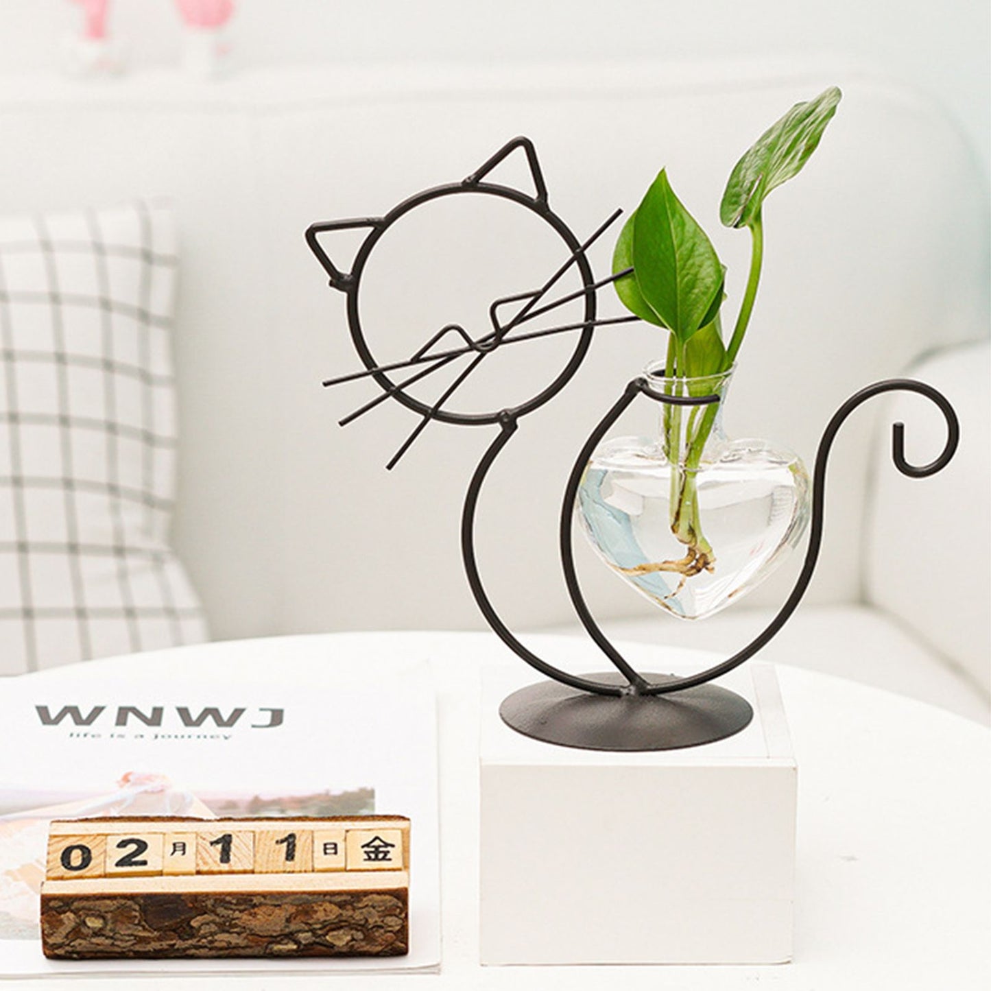 Simple Cat Iron Flower Ware Hydroponic Flower Arrangement Vase V1294-YM0523-220331WD01-2