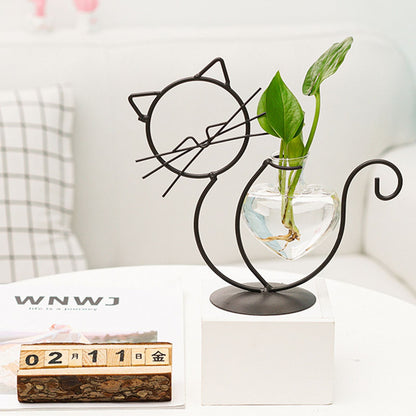 Simple Cat Iron Flower Ware Hydroponic Flower Arrangement Vase V1294-YM0523-220331WD01-2
